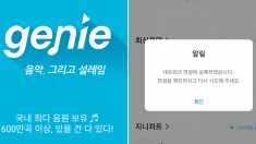 AI 기반 음원 스트리밍 ‘지니뮤직’ 갑작스러운 오류