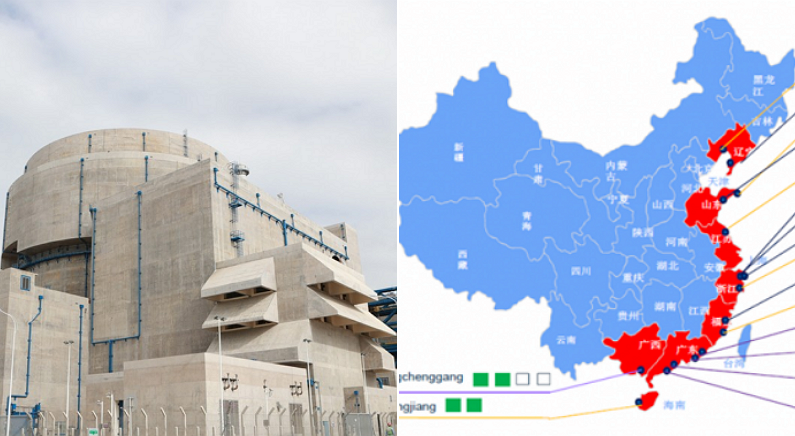 중국, 탄소배출 감축 위해 동해안에 원전 150기 건설 계획